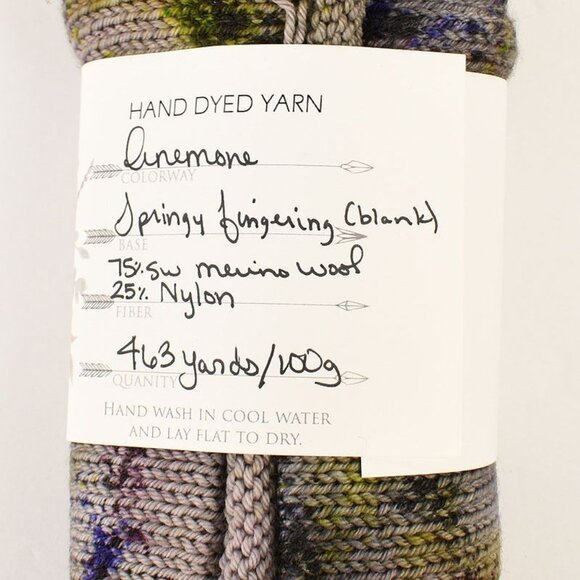 Sprigs & Stone Yarn Springy Fingering Blank Hand Dyed Merino Wool Nylon Anemone - Picture 2 of 3